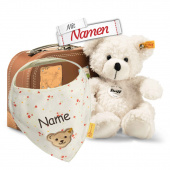 Steiff Lotte Teddybär im Koffer + Mädchen Halstuch Winter White, bestickt