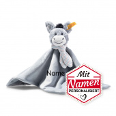 Steiff Schmusetuch Dinkie Esel 26 graublau, bestickt