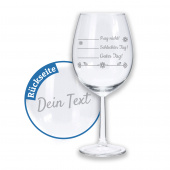 XL Weinglas Schlechter Tag, Guter Tag, Frag nicht, Design Liebe / Herzen