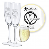 Hochzeit Sektgläser 2er Geschenk-Set, Kreisliebe mit Gravur