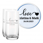 LEONARDO Loveheart Trinkglas Set mit Gravur - Hochzeitsgeschenk (2 St.)