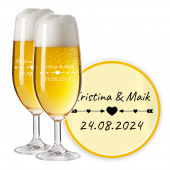 LEONARDO Geschenk zum Hochzeitstag: Leonardo Bierglas-Set, Personalisierte Pilstulpe für besondere Momente mit Gravur