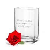 LEONARDO Hochzeit Vase 25x15, Liebespfeil mit Gravur