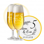 LEONARDO Leonardo Biergl&auml;ser mit Gravur zum 5. Hochzeitstag, Pils Biertulpe, Bl&uuml;tentr&auml;ume