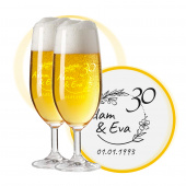 LEONARDO Leonardo Biergläser mit Gravur zum 30. Hochzeitstag / Perlenhochzeit, Pils Biertulpe, Blütenträume
