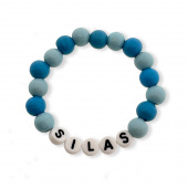 Perlenarmband zur Taufe/Geburt, Handgemachtes Baby Armband Blau/Hellblau