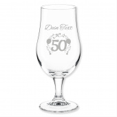 50. Geburtstag, Bierglas, Gravur