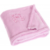 Playshoes Fleece Decke Bär rosa, 75x100 cm, bestickt