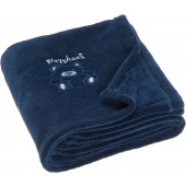 Playshoes Fleece Decke Bär marine, 75x100 cm, bestickt