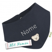 Steiff GOTS Halstuch mit Namen bestickt, Navy Blue - Junge Babygeschenk, Accessoire