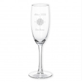Abitur Geschenk Sektglas mit Kompassmotiv und Gravur
