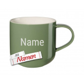 ASA Selection coppa Tasse mit Gravur, Porzellan Kaffeetasse personalisiert mit Namen als Geschenk für Frauen Männer, Kaffeebecher Cactus Grün