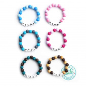 Baby Armband Perlenarmband, Blau/Grau