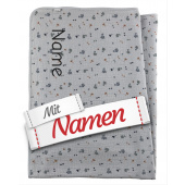 Babydecke personalisiert Dinosaurier Dino Rexi von Sterntaler – Musselin Kuscheldecke mit Namen bestickt