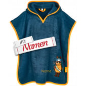 Badeponcho Kinder mit Namen bestickt, DIE MAUS als Pirat, Frottee, Gr. L ab 4 Jahre