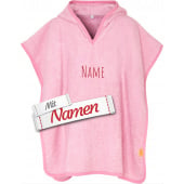Badeponcho Kinder mit Namen bestickt, Einhorn, Frottee, Gr. L ab 4 Jahre