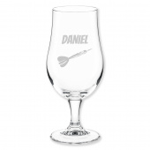 Bierglas mit Dartpfeil-Motiv und Gravur als Geschenk für Männer