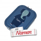 Brotdose Kinder mit Namen graviert, Trixie Elefant, Edelstahl groß mit Trennwand