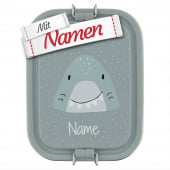 Brotdose Kinder mit Namen graviert, Trixie Mr. Shark Hai, Edelstahl klein, personalisiert