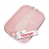 Brotdose Kinder mit Namen graviert, Trixie Mrs. Rabbit Hase, Edelstahl groß mit Trennwand
