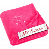 Decke Mädchen personalisiert Bär Bär – pinke Schmusedecke mit Namen bestickt von Playshoes