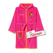 Die Maus Playshoes Kollektion Maus Bestickter Kinder-Bademantel Pink