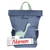 Dinosaurier Kinderrucksack mit Namen personalisiert, Dino Rexi von Sterntaler bestickt für Kita und unterwegs