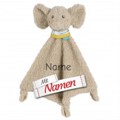 Fehn Elefant Erik Schmusetuch, Einschlafhilfe & Schnuffeltuch, mit Namen bestickt, Babygeschenk personalisiert