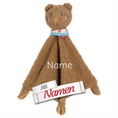 Fehn Schnuffeltuch Bär Fred mit Namen bestickt, Babygeschenk personalisiert