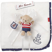 Fehn Teddy Bär & Anker Schmusedecke, bestickt
