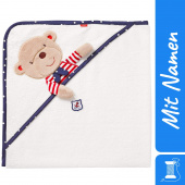 FEHN Kapuzenbadetuch Teddy Ocean Club 80x80, bestickt