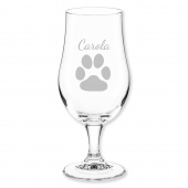 Geschenk für Hunde, Bierglas, Pfote, Gravur