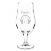 Geschenk für Musiker: Bierglas mit graviertem Kopfhörer-Motiv