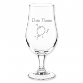 Geschenk zum Geburtstag, Bierglas, Luftballon Konfetti, Gravur