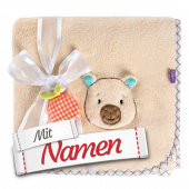 Geschenk zur Geburt: Fehn Kuscheldecke Capybara mit Namen bestickt für Junge und Mädchen
