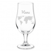Geschenke zur Rente, Biertulpe Weltkarte, mit Namen