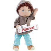 HABA Jungen Stoffpuppe Lian mit Namen bestickt, Geschenk für Jungs
