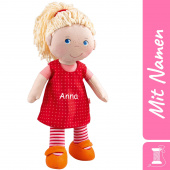 HABA Stoffpuppe Annelie, personalisiertes Geschenk zur Geburt bis Schule, bestickt