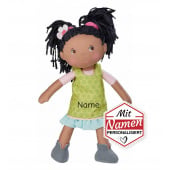 HABA Stoffpuppe Cari, mit Namen bestickt, Geschenk zur Geburt oder Taufe, Babypuppe für Kinder ab 18 Monate, 30 cm