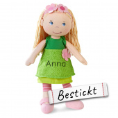 HABA Stoffpuppe Mali personalisiert, Kuschelpuppe für Mädchen als Geschenk Geburtstag / Weihnachten, bestickt