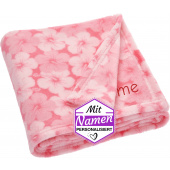 Hawaii Geschenk Blume – Schmusedecke aus Fleece, mit Namen bestickt von Playshoes