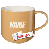 Kaffeetasse mit Gravur Coppa Apricot – Porzellanbecher mit Namen als Geschenk zum Geburtstag