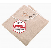 Kapuzenhandtuch Hund Lucky mit Namen bestickt von Sterntaler, Kinder Badetuch personalisiert