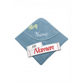 Kapuzenhandtuch personalisiert Dinosaurier Rexi &ndash; mit Namen bestickt von Sterntaler