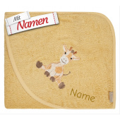 Kapuzenhandtuch personalisiert GIRAFFE Kaya Giraffe von Sterntaler mit Namen bestickt