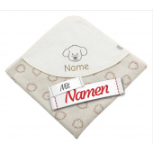 Kapuzenhandtuch personalisiert Hund Lucky – Sterntaler Babybadetuch mit Namen bestickt