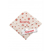 Kapuzenhandtuch personalisiert &ndash; Sterntaler mit Namen bestickt, Blumen Kinder Badetuch