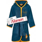 Kinder Bademantel mit Namen bestickt, DIE MAUS als Pirat, Frottee mit Kapuze, Gr. 110/116