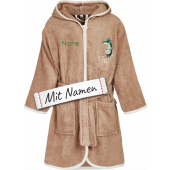 Kinder Bademantel personalisiert Wildtiere Krokodil bestickt Größe 122/128