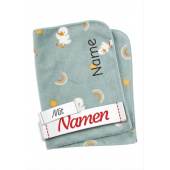 Kinder Kuscheldecke mit Namen Ente Edda Lou von Sterntaler bestickt, Babydecke 75 x 100 cm mit Entenmotiv